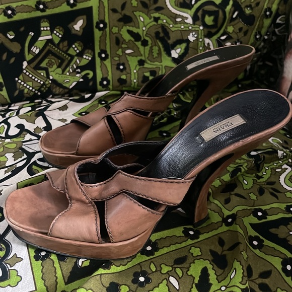 Prada Leather Slide Mule Heels - Picture 4 of 5